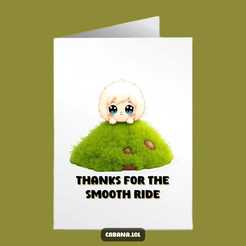 Free Printable Thank You Card: Fluffy Character Sliding Funny Downloadable