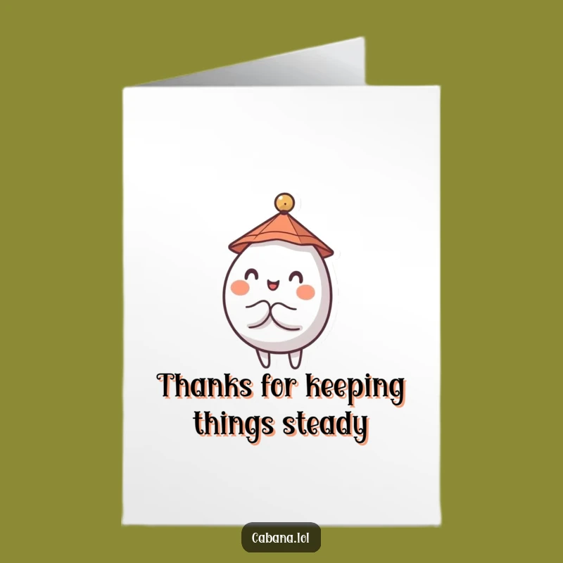 Free Printable Thank You Card: Wobbly Character Balancing Act Funny Downloadable