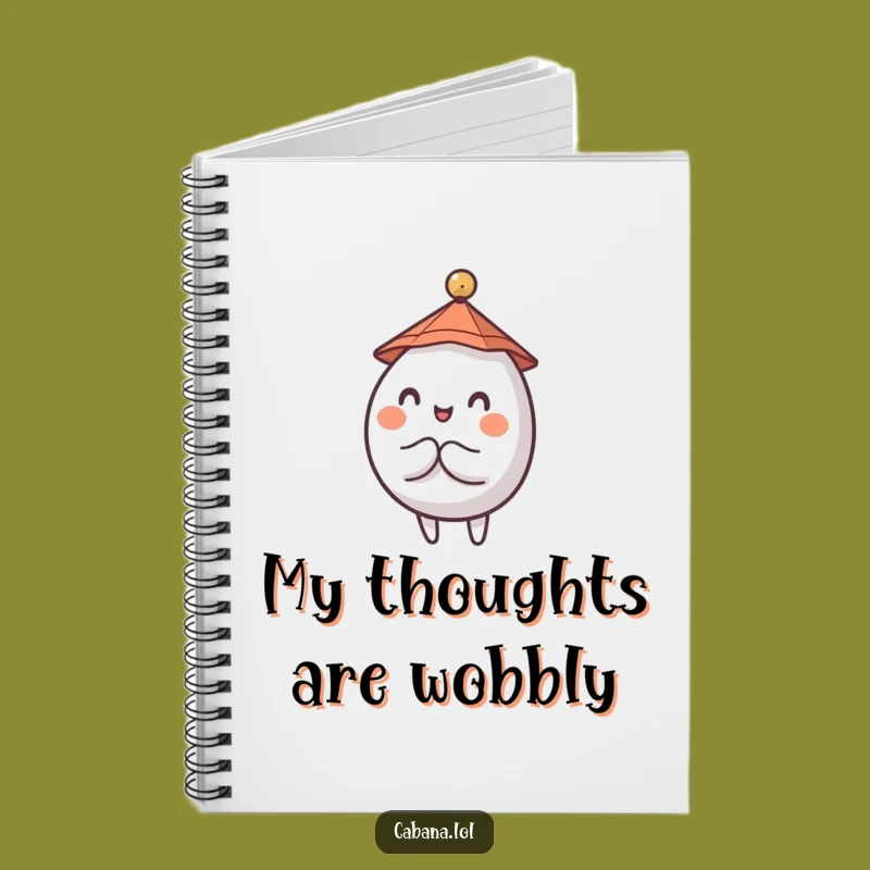 Funny Wobbly Character Notebook: Tiny Hat Umbrella Balance Journal - Gift Idea